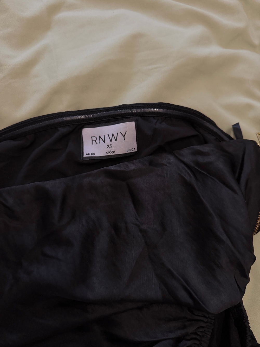 RUNAWAY the label black satin midi dress - Picture 3 of 3